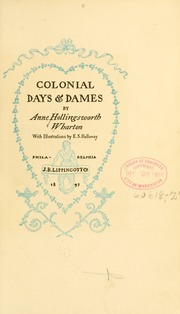 Cover of edition colonialdaysdame00whar