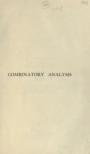 Cover of edition combinatoryanaly02macmuoft