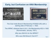 History of the Western Reserve Numismatic Club (WRNC)