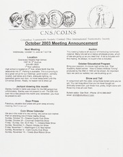 CNS/COINS Monthly Bulletin: October 2003