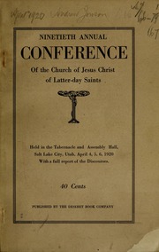 Music from April 1920 General Conference (1920)