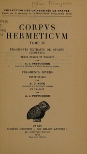 Cover of edition corpushermeticum0000herm
