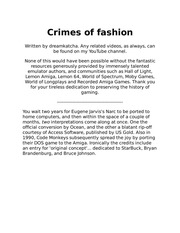 Crimes of fashion