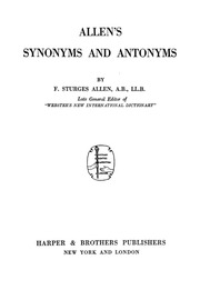 Allen's synonyms and antonyms