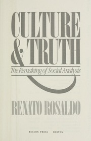 Cover of edition culturetruthrema00rosarich
