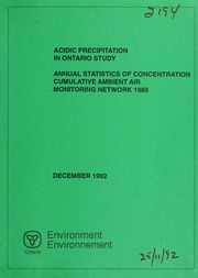 Annual statistics of concentration : cumulative ambient air monitoring network [1992]