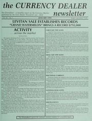 The Currency Dealer Newsletter: 1999