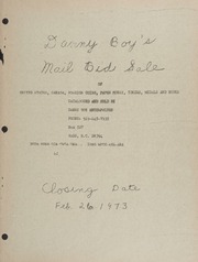 Danny Boy's Mail Bid Sale of United States, Canada, Foreign Coins, Paper Money, Tokens, Medals and Books: June 1973