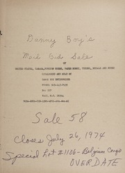 Danny Boy's Mail Bid Sale of United States, Canada, Foreign Coins, Paper Money, Tokens, Medals and Books: July 1974