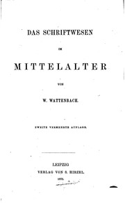 Cover of edition dasschriftwesen06wattgoog