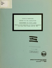 Cover of edition departmentofstat1981mont