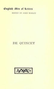Cover of edition dequincey00massrich