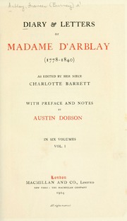 Cover of edition diaryandletters01burn