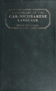 Dictionary of the Car Nicobarese Language