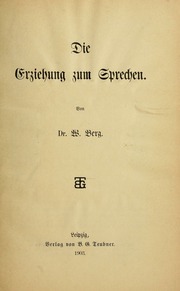 Cover of edition dieerziehungzums00berg