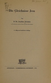 Cover of edition diegleichnisseje0000jere