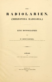 Cover of edition dieradiolarienrh00haec