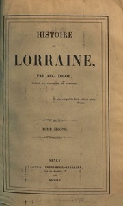 Histoire de Lorraine  Tome second