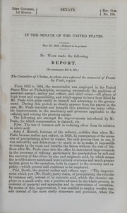 Senate Report Com. No. 185: In the Senate of the United States: The Commmittee of Claims, to whom was referred the memorial of Franklin Peale