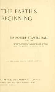 Cover of edition earthsbeginning00ball