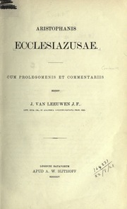 Cover of edition ecclesiazusaecum00arisuoft