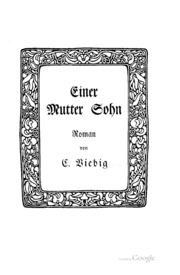 Cover of edition einermuttersohn01viebgoog