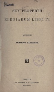 Cover of edition elegiarumlibrir00propuoft