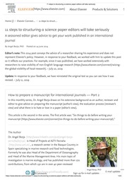 Elsevier 11 Steps To Structuring A Science Paper E
