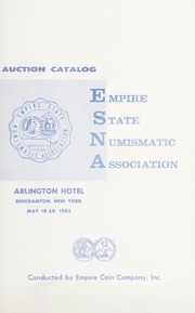 Empire State Numismatic Association Auction Catalog, May 18-20, 1962