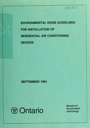 Environmental noise guidelines for installation of residential air conditioning devices [1994]