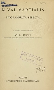 Cover of edition epigrammatasele00martuoft