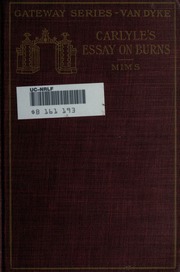 Cover of edition essayonburns00carlrich