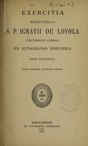 Cover of edition exercitiaspiritu00igna_0