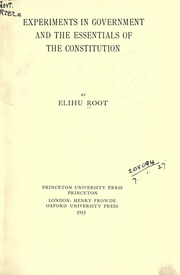 Cover of edition experimentsingov00rootuoft