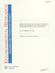 Extraction of zygnematacean zygospores from lake sediments and their potential as paleo-indicators of lake acidification : R.A.C. Project No. 464G [1991]