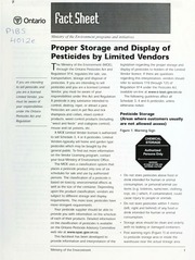 Fact Sheet: Proper Storage and Display of Pesticides by Limited Vendors [2001]