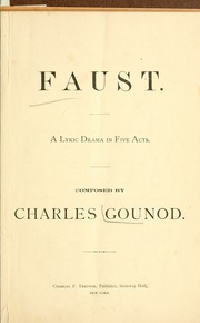 Cover of edition faustlyricdramai00gounrich