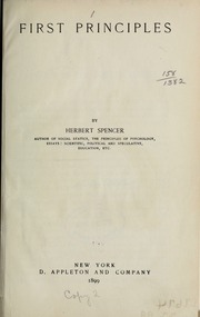 Cover of edition firstprinciples00spe