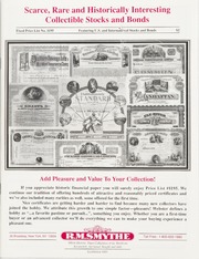 Scarce, Rare and Historically Interesting Collectible Stocks and Bonds: Fixed Price List No. 1195