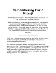 Remembering Fukio Mitsuji