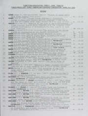 Function Associates Fixed Price List, Supplement A - Early American Coppers Covention - April 6-9, 2000