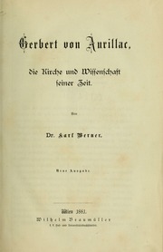 Cover of edition gerbertvonaurill00wern