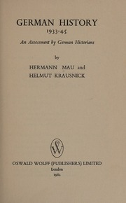 Cover of edition germanhistory1930000mauh_b4d3