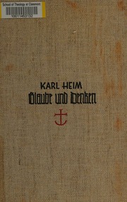 Cover of edition glaubeunddenkenp0000heim_g0x8