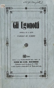 Cover of edition gliugonottiopera00scri_0