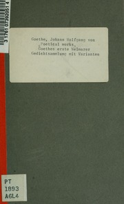 Cover of edition goethesersteweim00goet