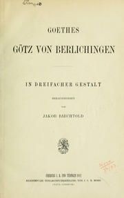Cover of edition goethesgtzvon00goetuoft