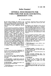 IS 12468: General requirements for vibrators for mass concreting; Immersion type : Bureau of ...
