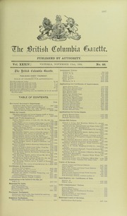 Government Gazette British Columbia (November 23, ...