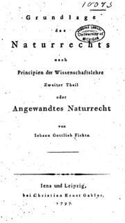 Cover of edition grundlagedesnat00fichgoog